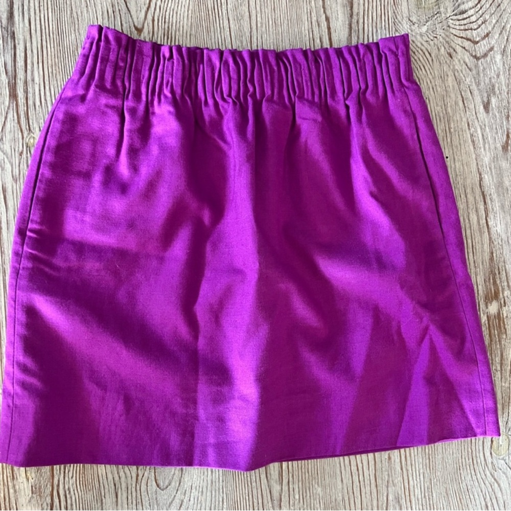 J Crew Wool Sidewalk City Skirt Size 4 Vibrant Purple